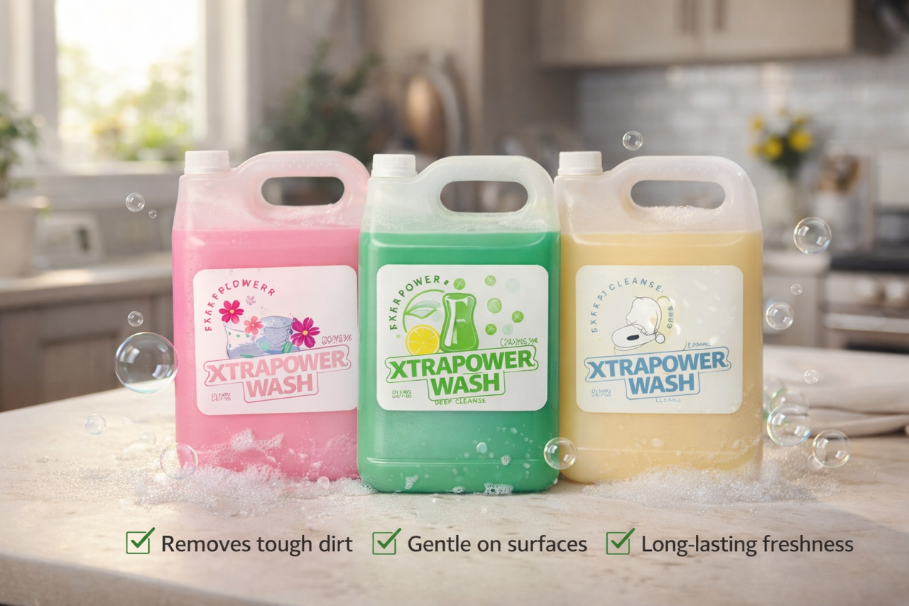 XtraPower Wash product label design