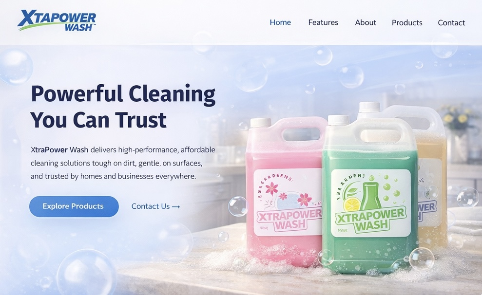 XtraPower Wash website design